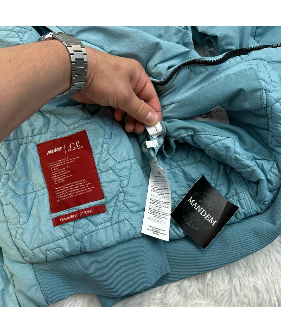CP COMPANY Бирюзовая полиамидовая куртка, фото 5
