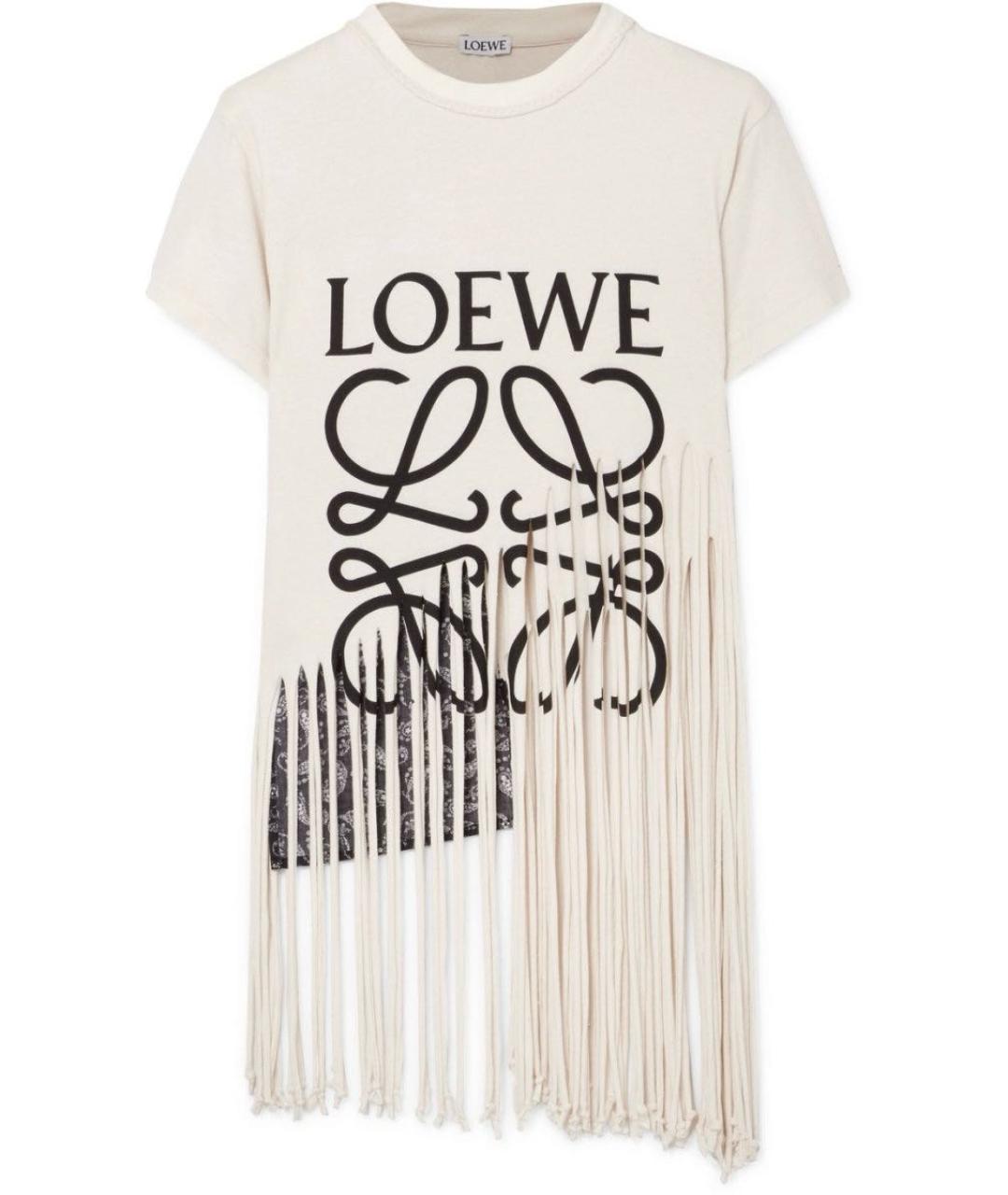 LOEWE Бежевая шелковая футболка, фото 9