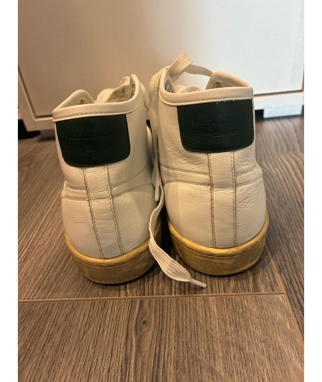 SAINT LAURENT Белые кожаные кеды, фото 4