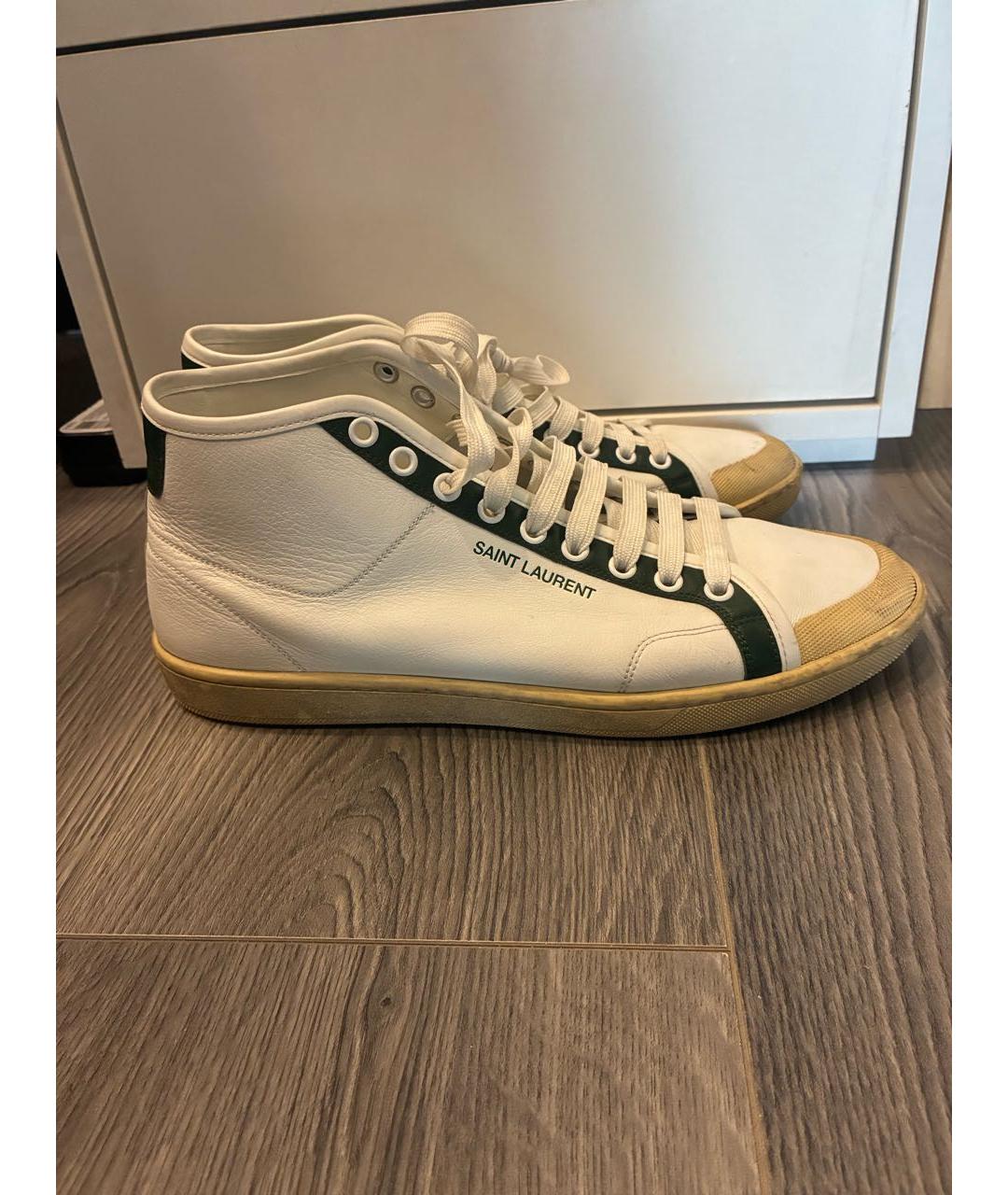 SAINT LAURENT Белые кожаные кеды, фото 5