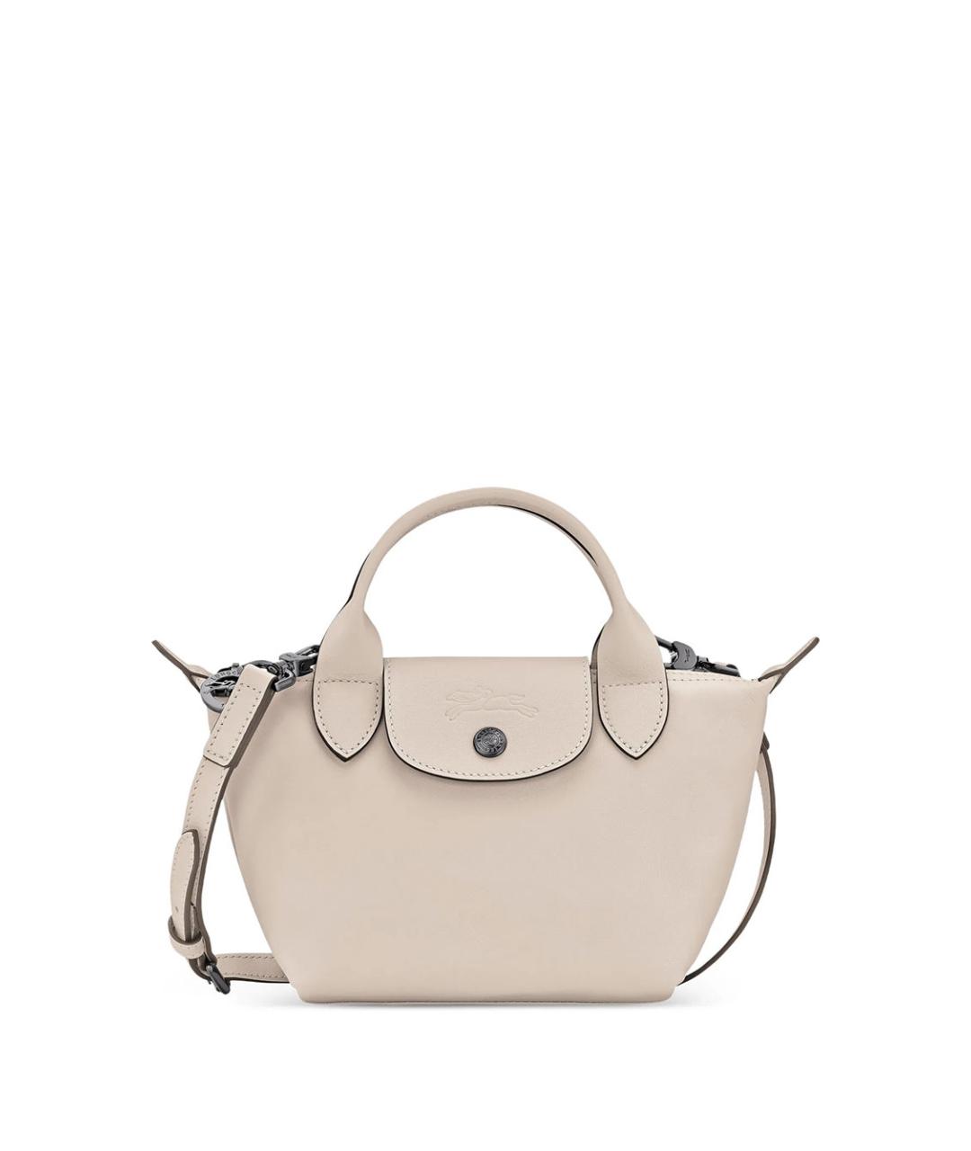 LONGCHAMP Бежевая кожаная сумка тоут, фото 1
