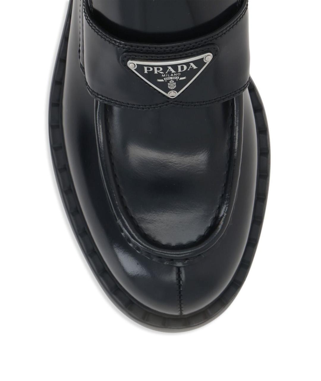 PRADA Черные кожаные лоферы, фото 4