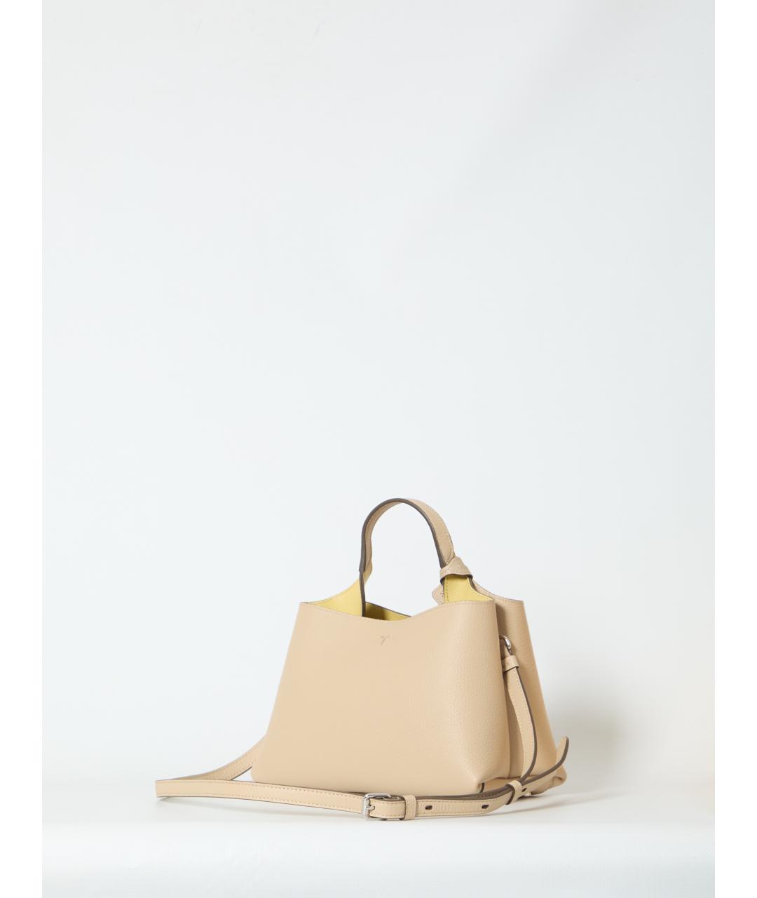 TOD'S Бежевая кожаная сумка тоут, фото 2
