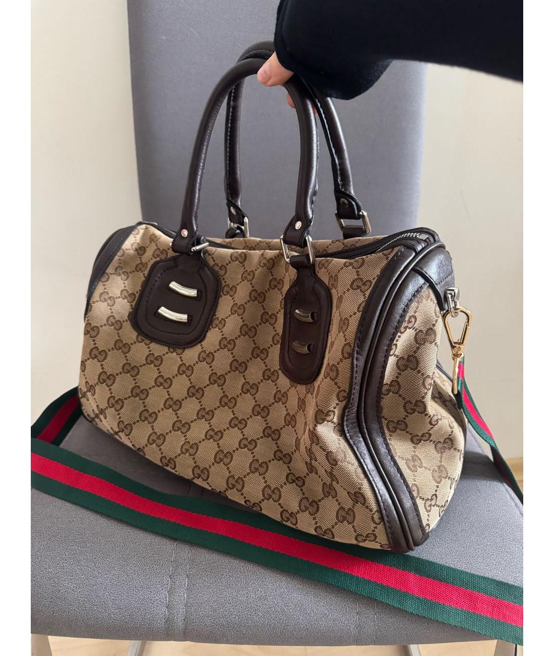 GUCCI Бежевая кожаная сумка тоут, фото 2