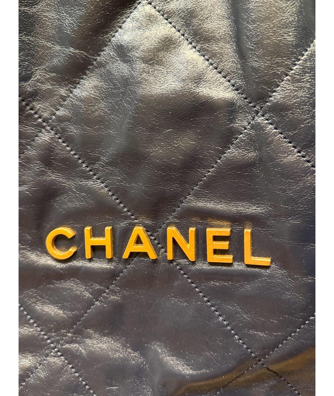 CHANEL Темно-синий кожаный рюкзак, фото 7