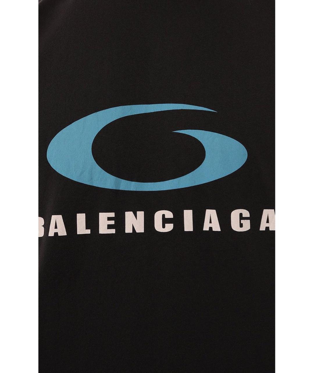 BALENCIAGA Черная хлопковая футболка, фото 5