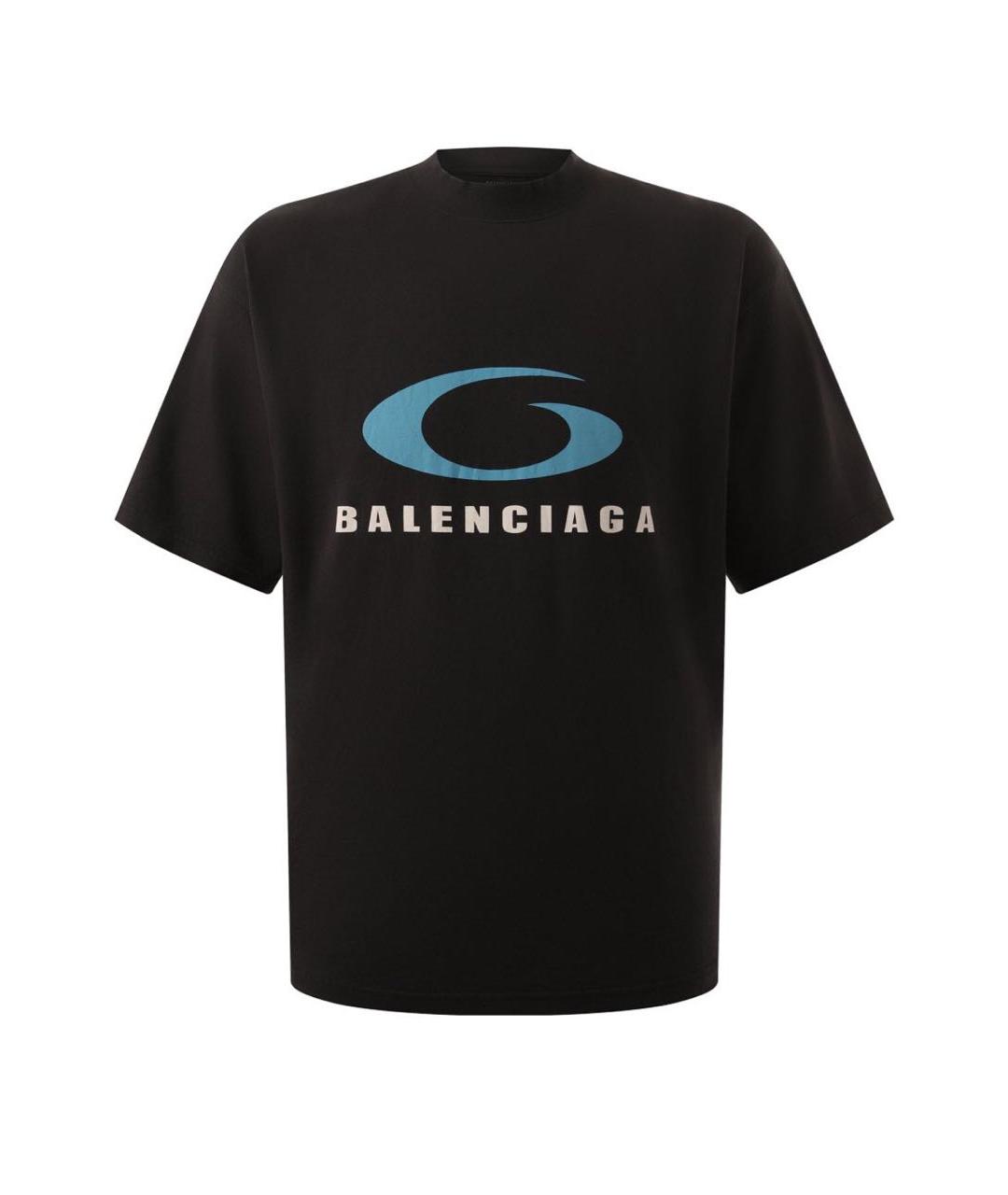 BALENCIAGA Черная хлопковая футболка, фото 1