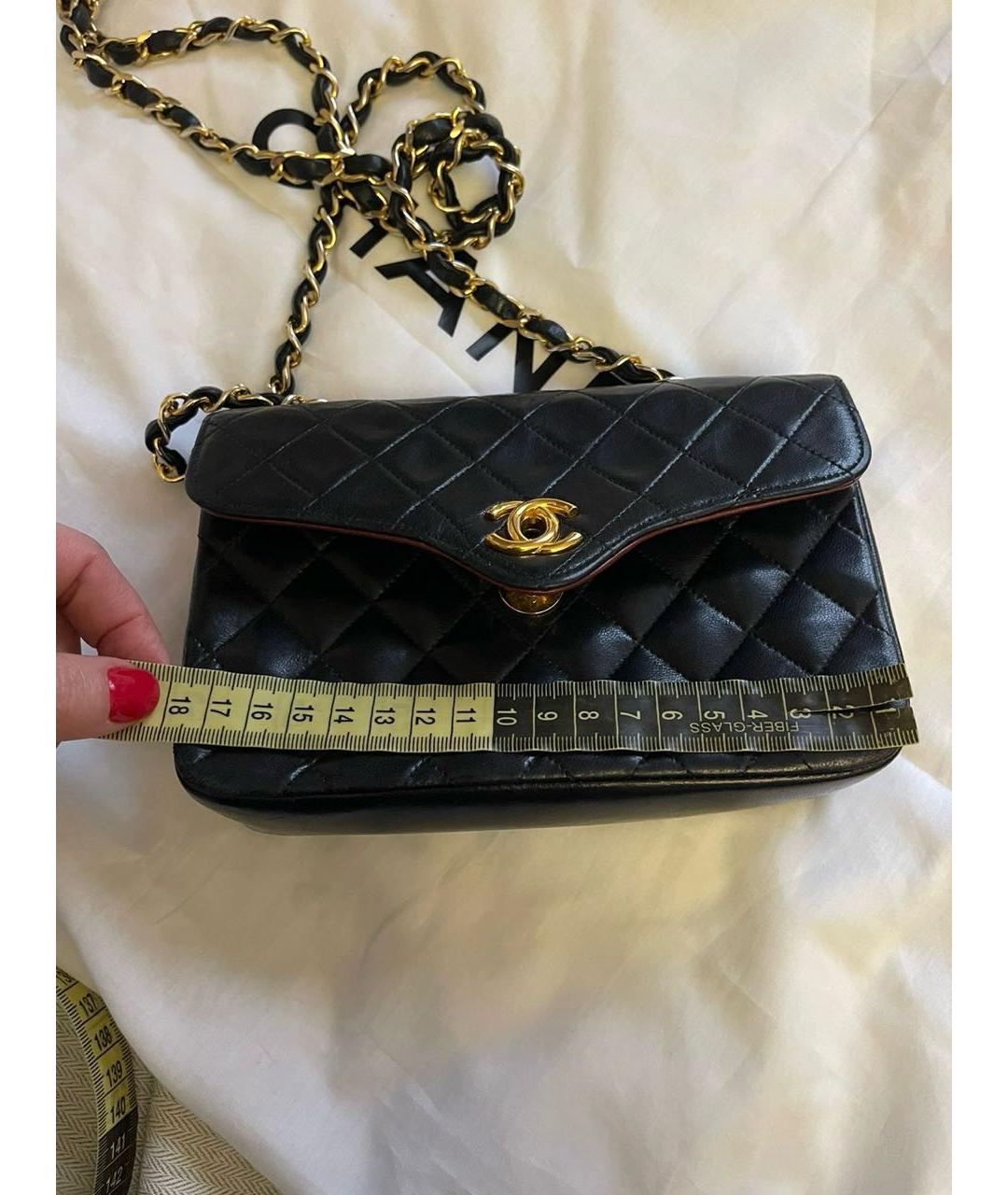 CHANEL Черная кожаная сумка через плечо, фото 8