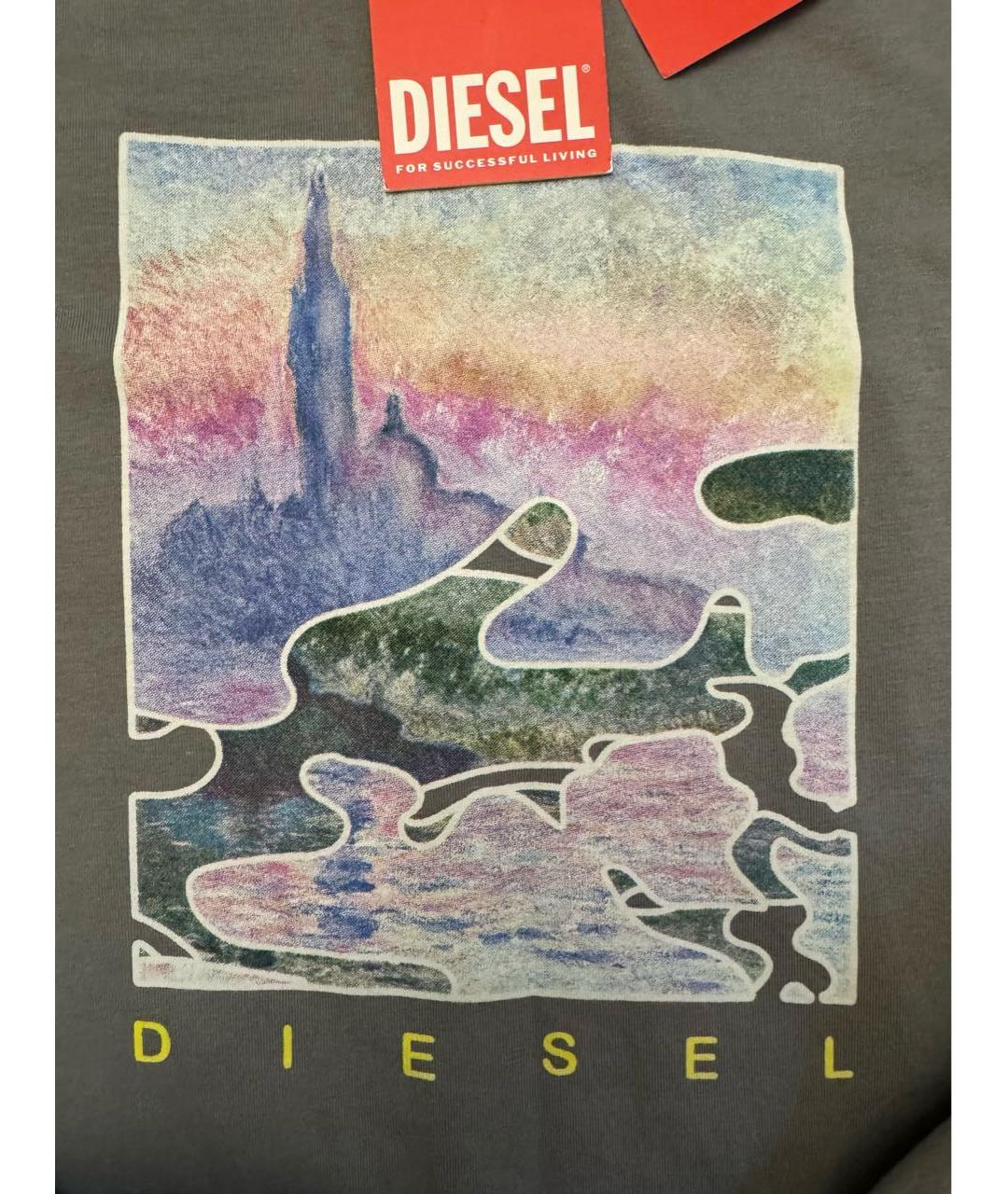 DIESEL Хаки хлопковое повседневное платье, фото 4