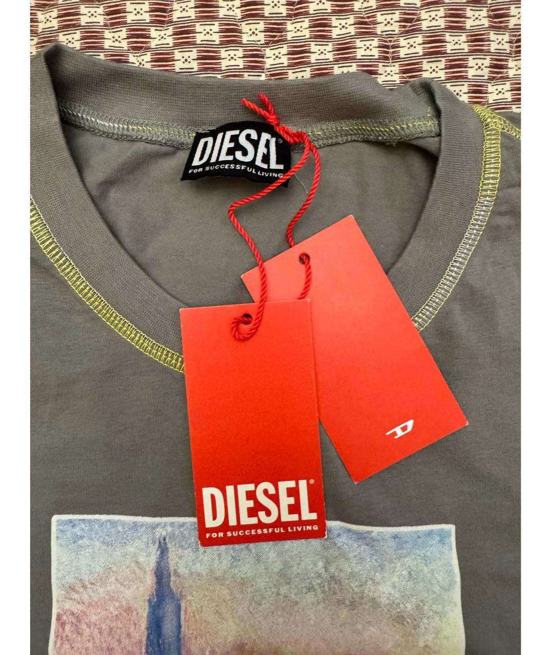 DIESEL Хаки хлопковое повседневное платье, фото 3