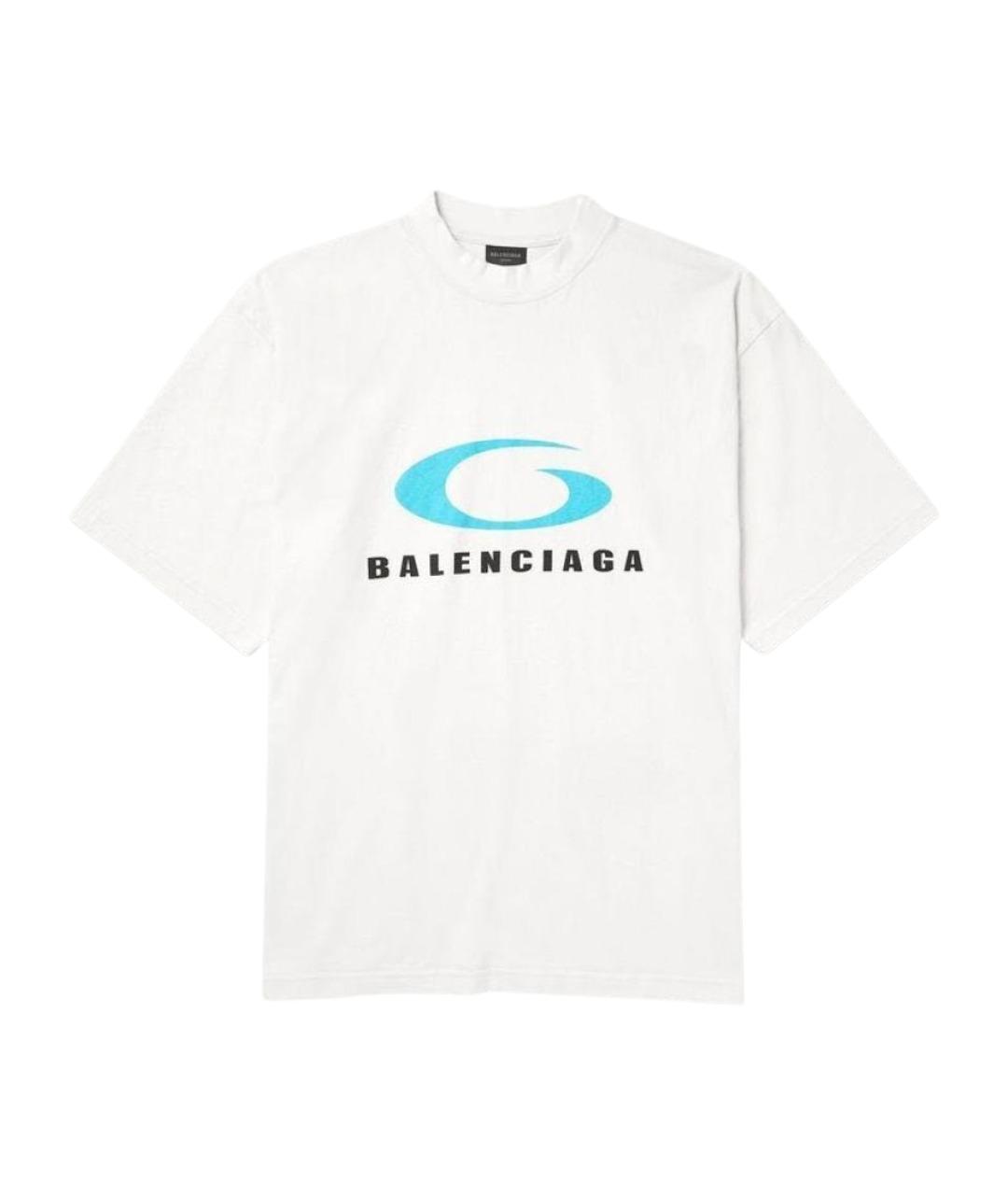 BALENCIAGA Белая хлопковая футболка, фото 1