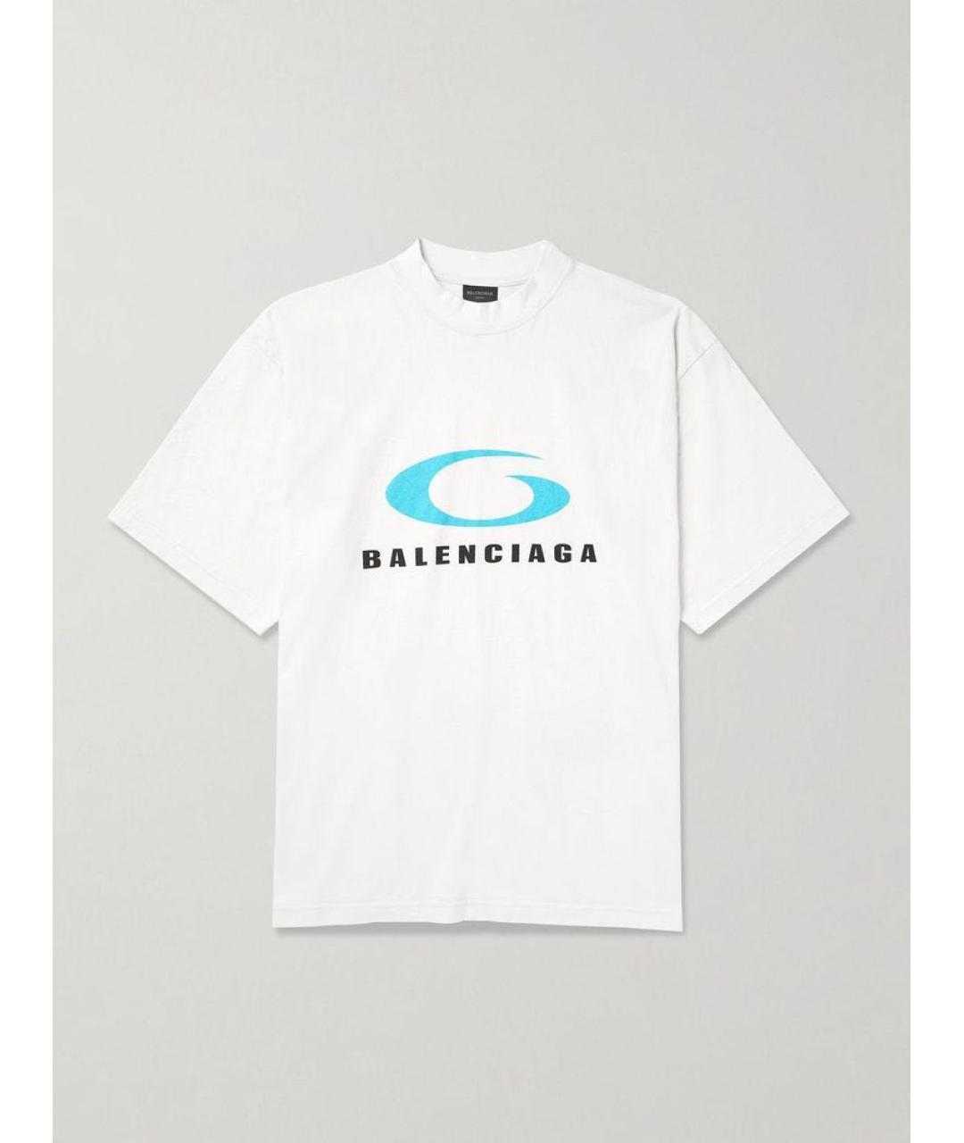 BALENCIAGA Белая хлопковая футболка, фото 9