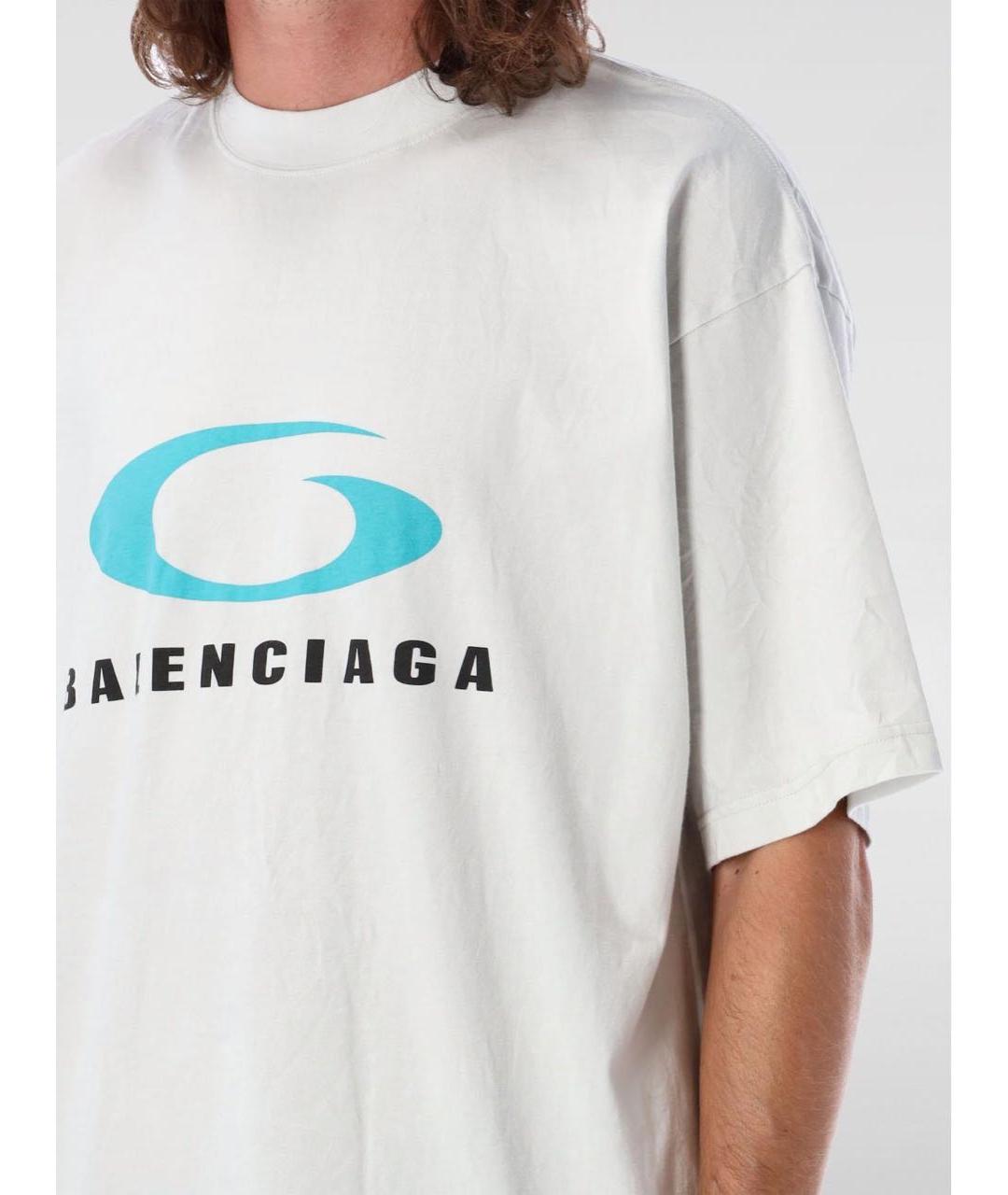 BALENCIAGA Белая хлопковая футболка, фото 7