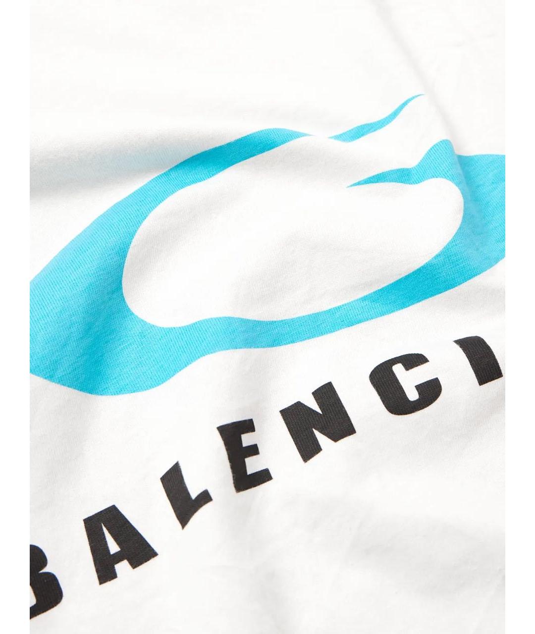 BALENCIAGA Белая хлопковая футболка, фото 4