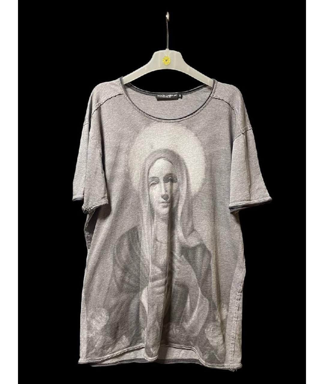 DOLCE&GABBANA Антрацитовая хлопковая футболка, фото 5