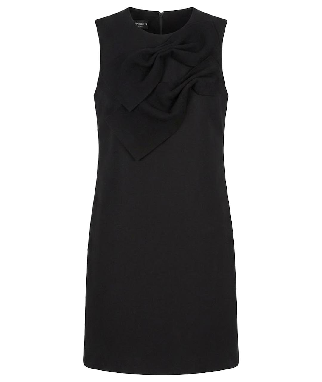 EMPORIO ARMANI Черное шерстяное повседневное платье, фото 1