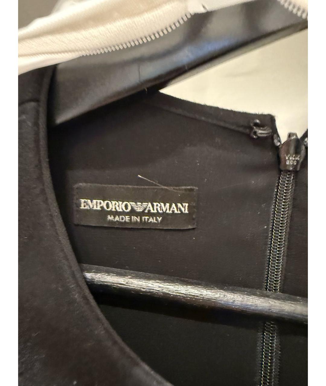 EMPORIO ARMANI Черное шерстяное повседневное платье, фото 3