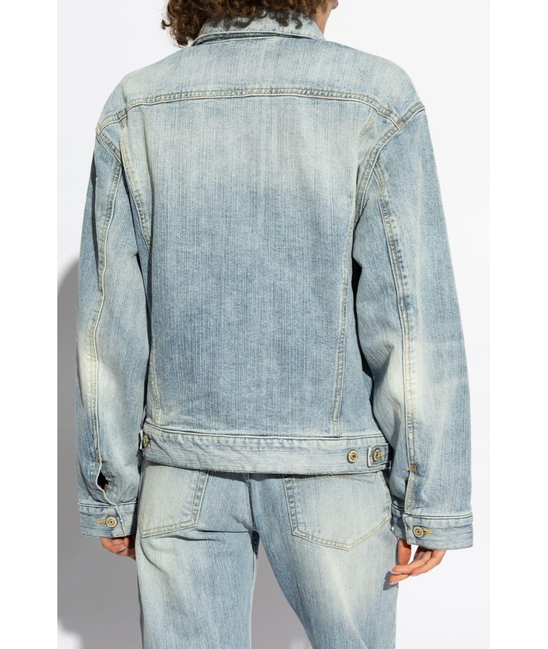 BALENCIAGA Голубая хлопковая куртка, фото 4