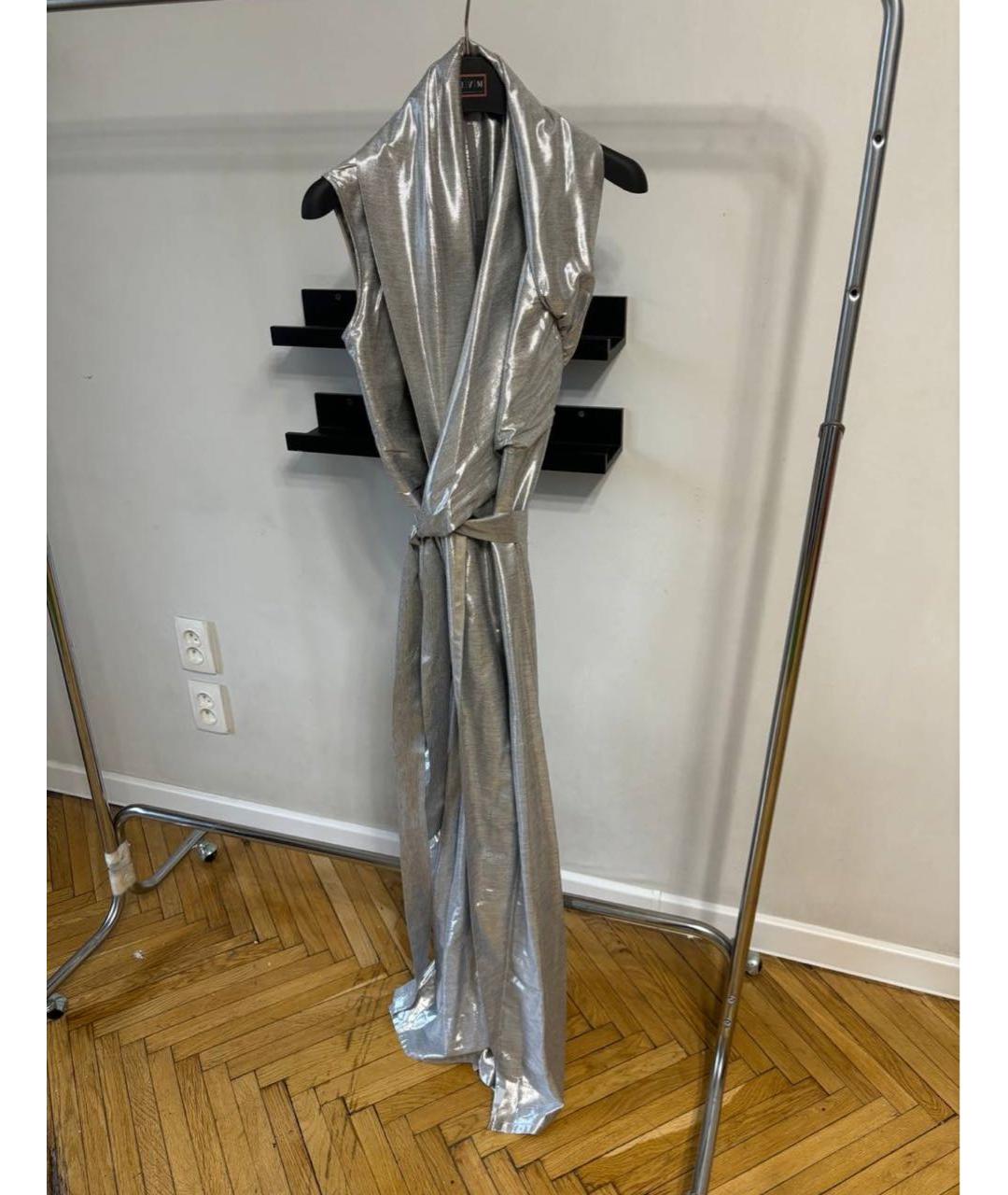 RICK OWENS Серебряное вискозное вечернее платье, фото 2