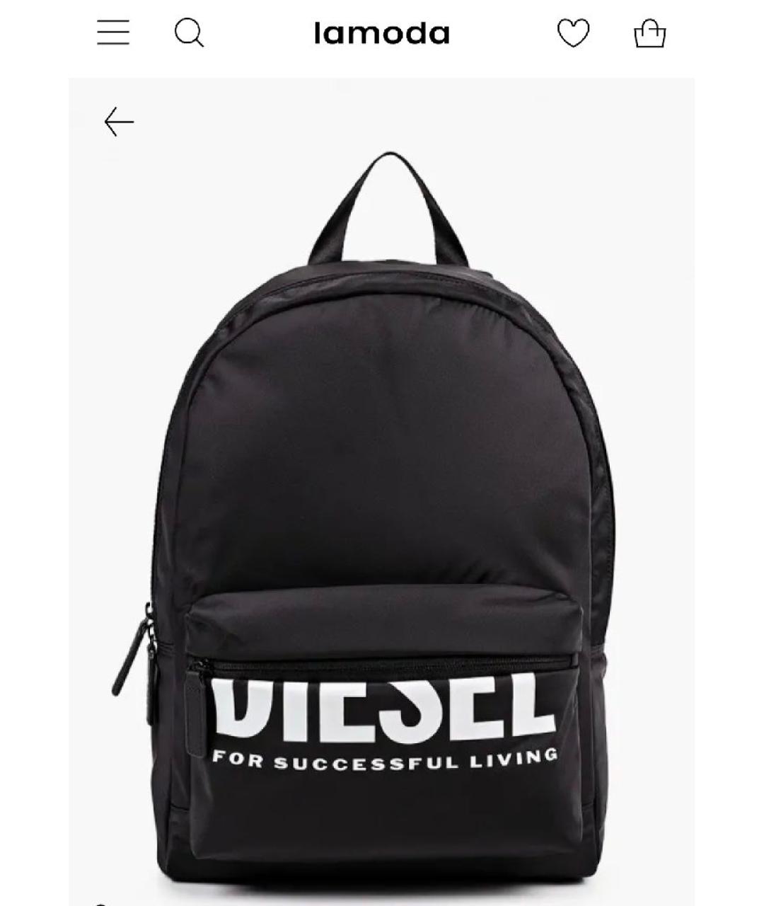DIESEL Черный синтетический рюкзак, фото 8