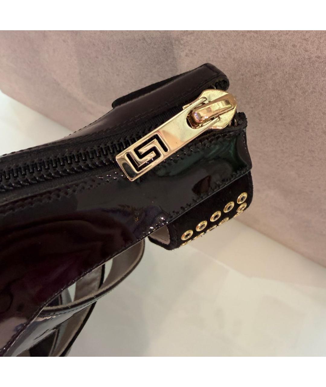 VERSACE Черные босоножки из лакированной кожи, фото 3