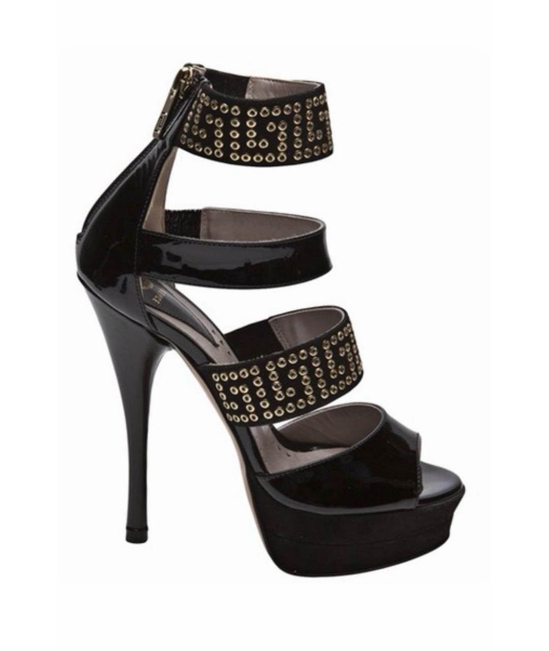 VERSACE Черные босоножки из лакированной кожи, фото 1