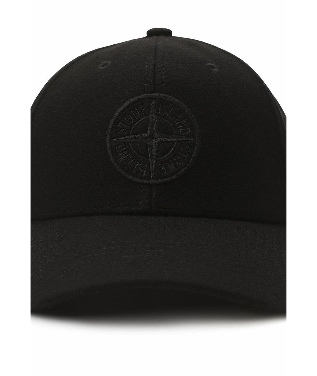 STONE ISLAND Черная шерстяная кепка/бейсболка, фото 3