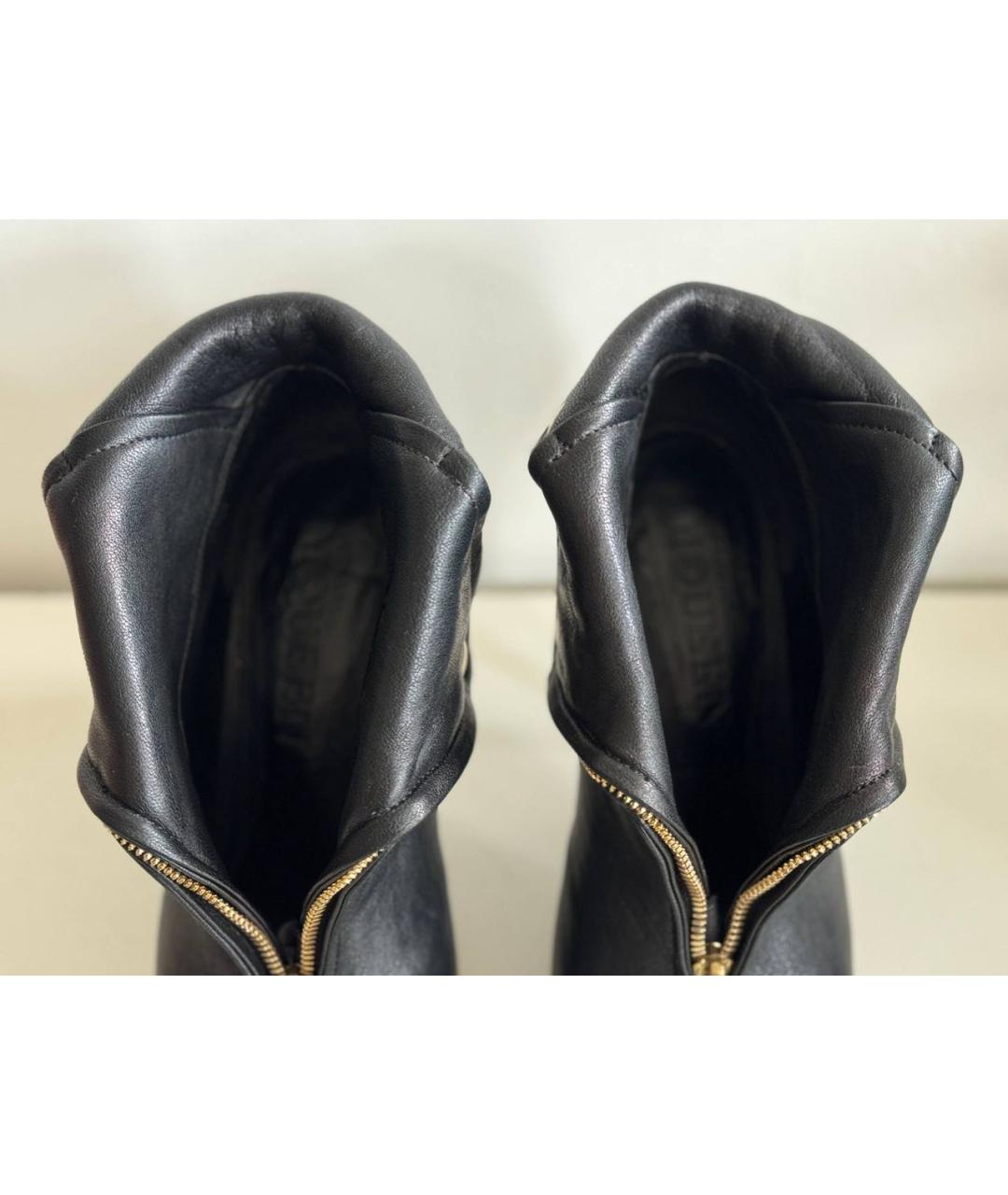 ALEXANDER MCQUEEN Черные кожаные ботильоны, фото 3