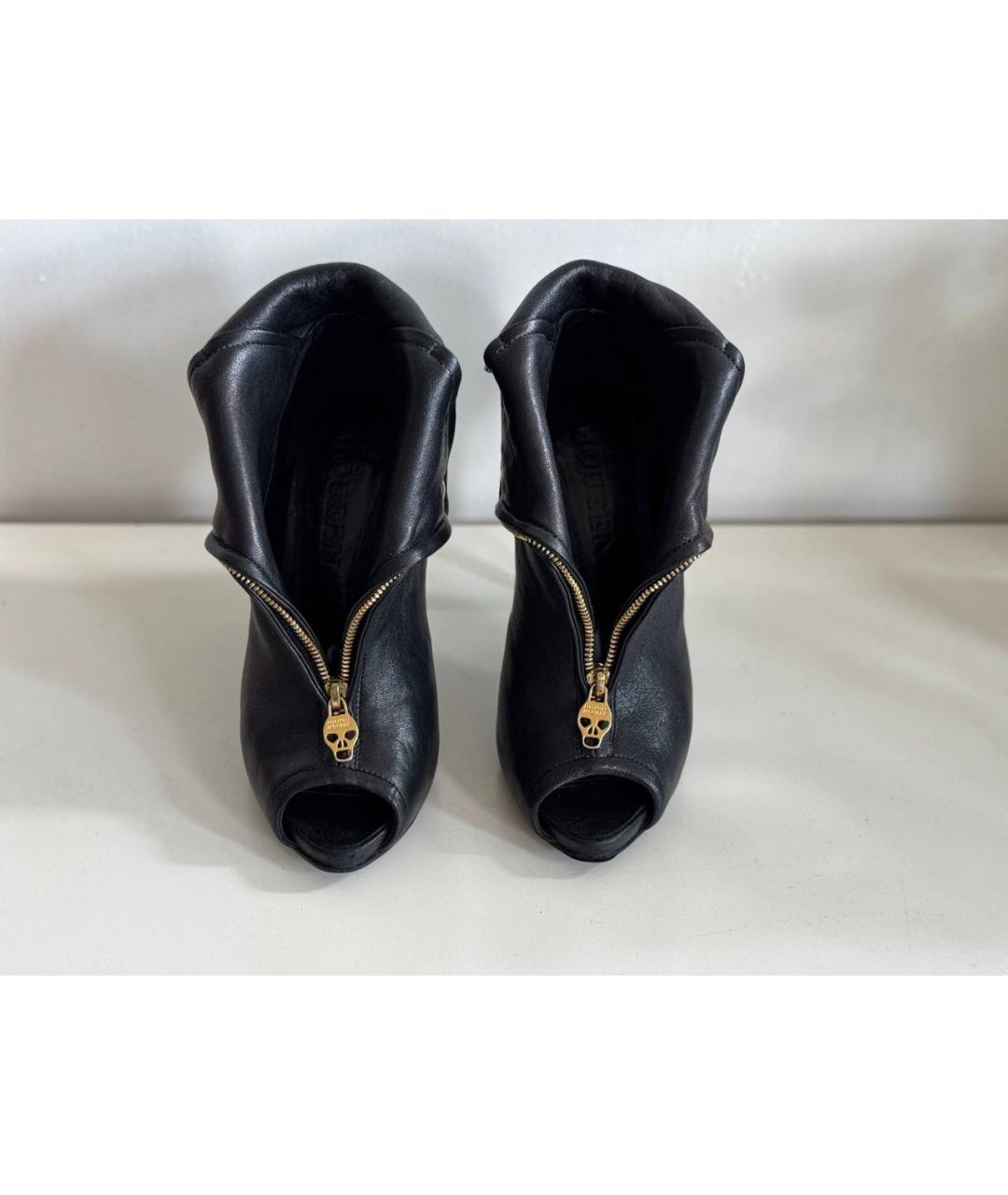 ALEXANDER MCQUEEN Черные кожаные ботильоны, фото 2