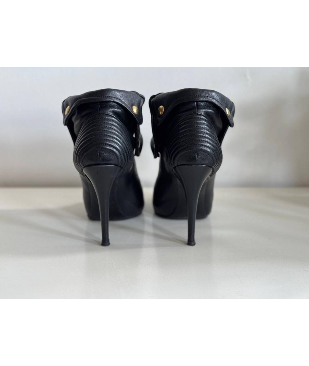 ALEXANDER MCQUEEN Черные кожаные ботильоны, фото 4