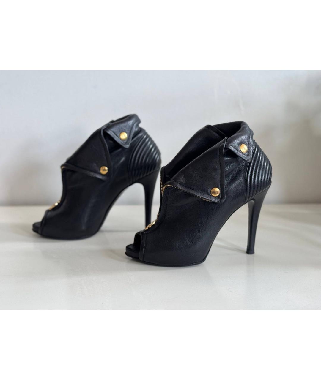 ALEXANDER MCQUEEN Черные кожаные ботильоны, фото 5
