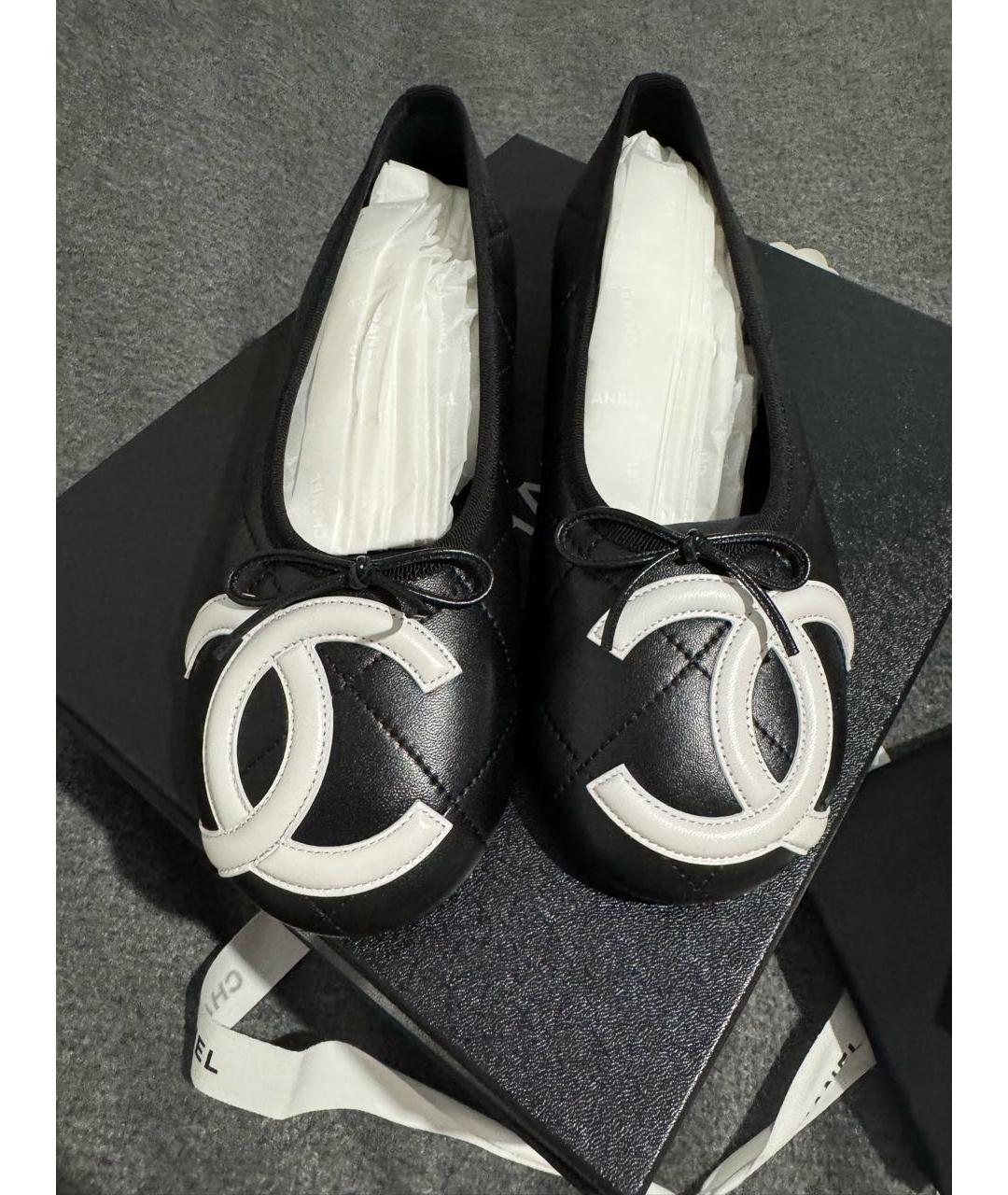 CHANEL Черные кожаные балетки, фото 2