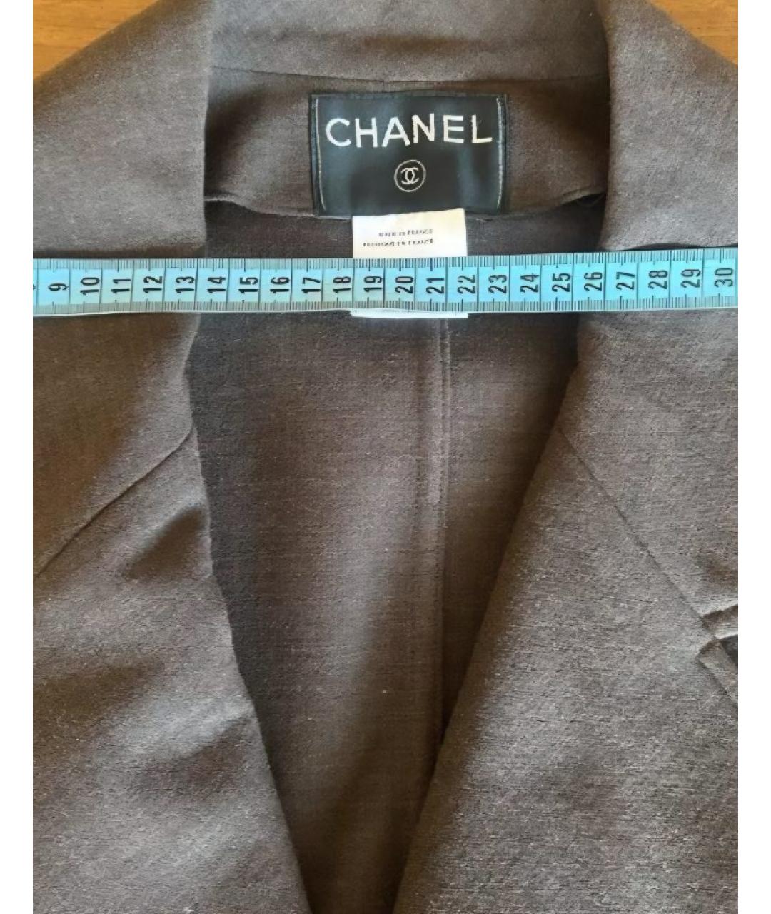 CHANEL Коричневое шерстяное пальто, фото 3