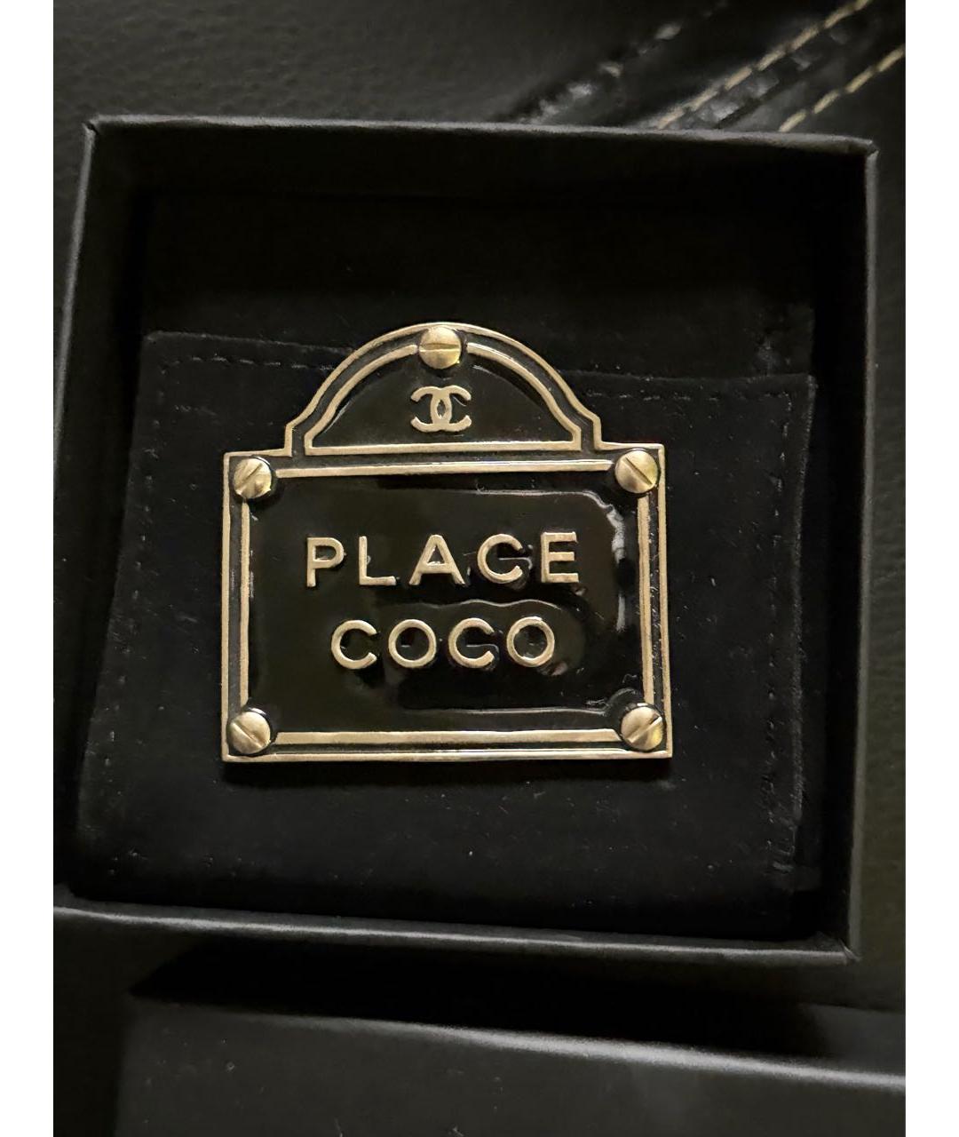 CHANEL Черная металлическая булавка / брошь, фото 6