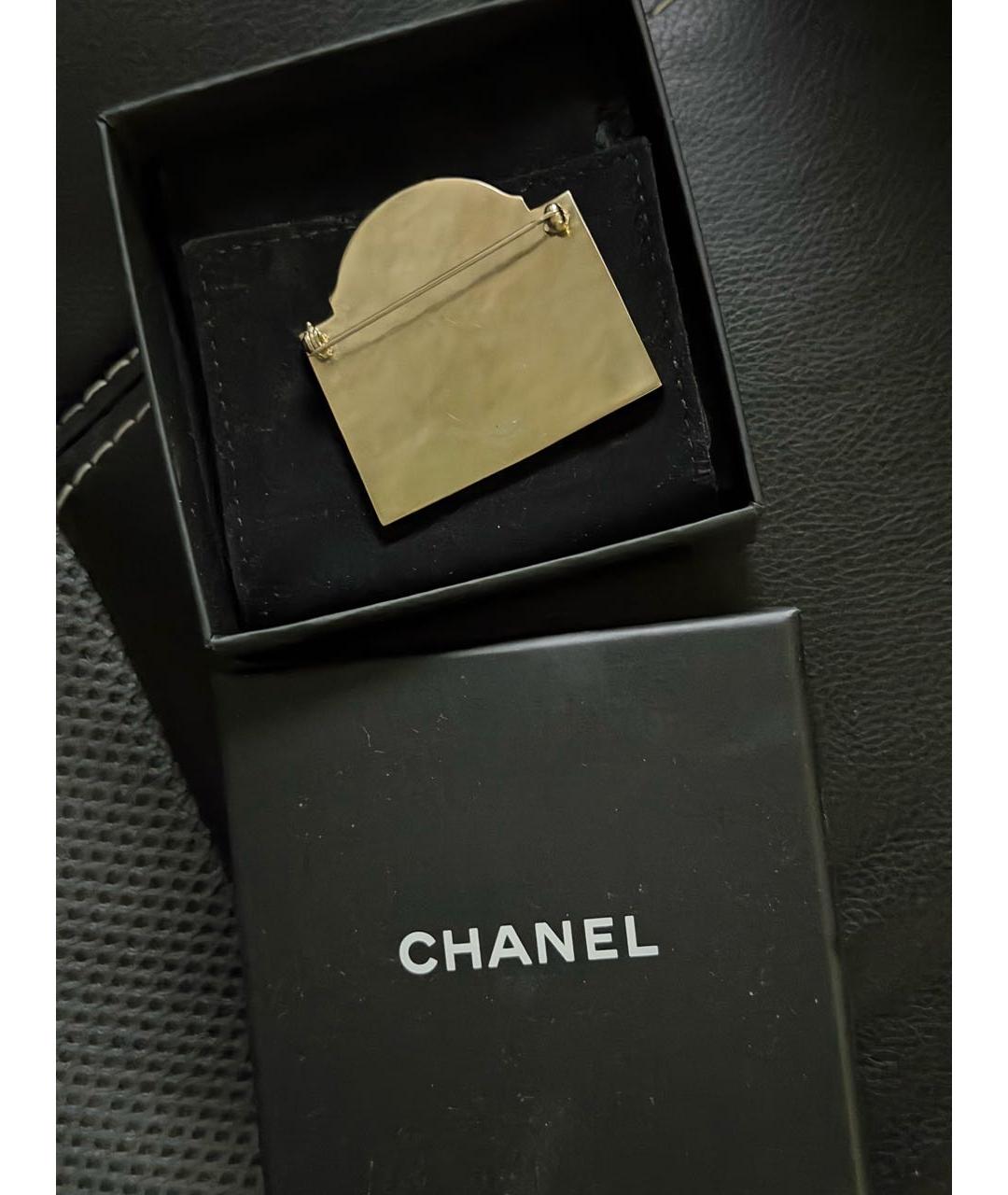CHANEL Черная металлическая булавка / брошь, фото 3