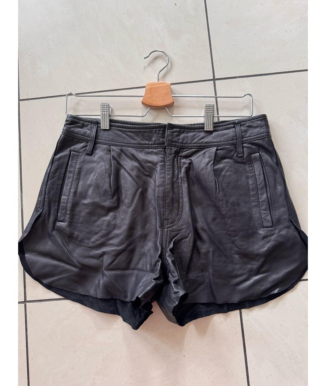 DIESEL Черные кожаные шорты, фото 4