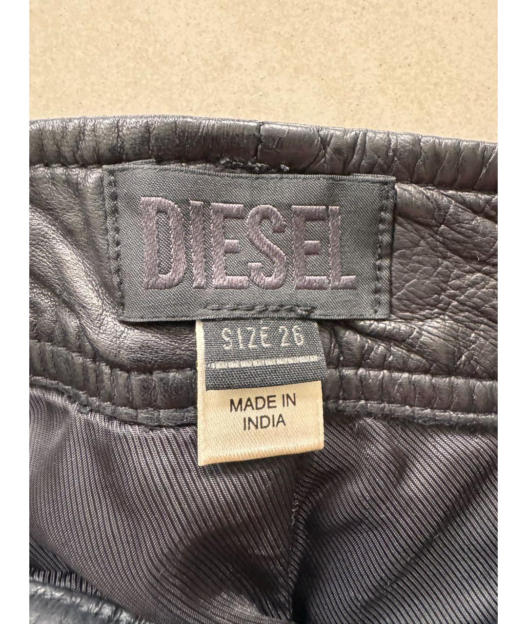 DIESEL Черные кожаные шорты, фото 3
