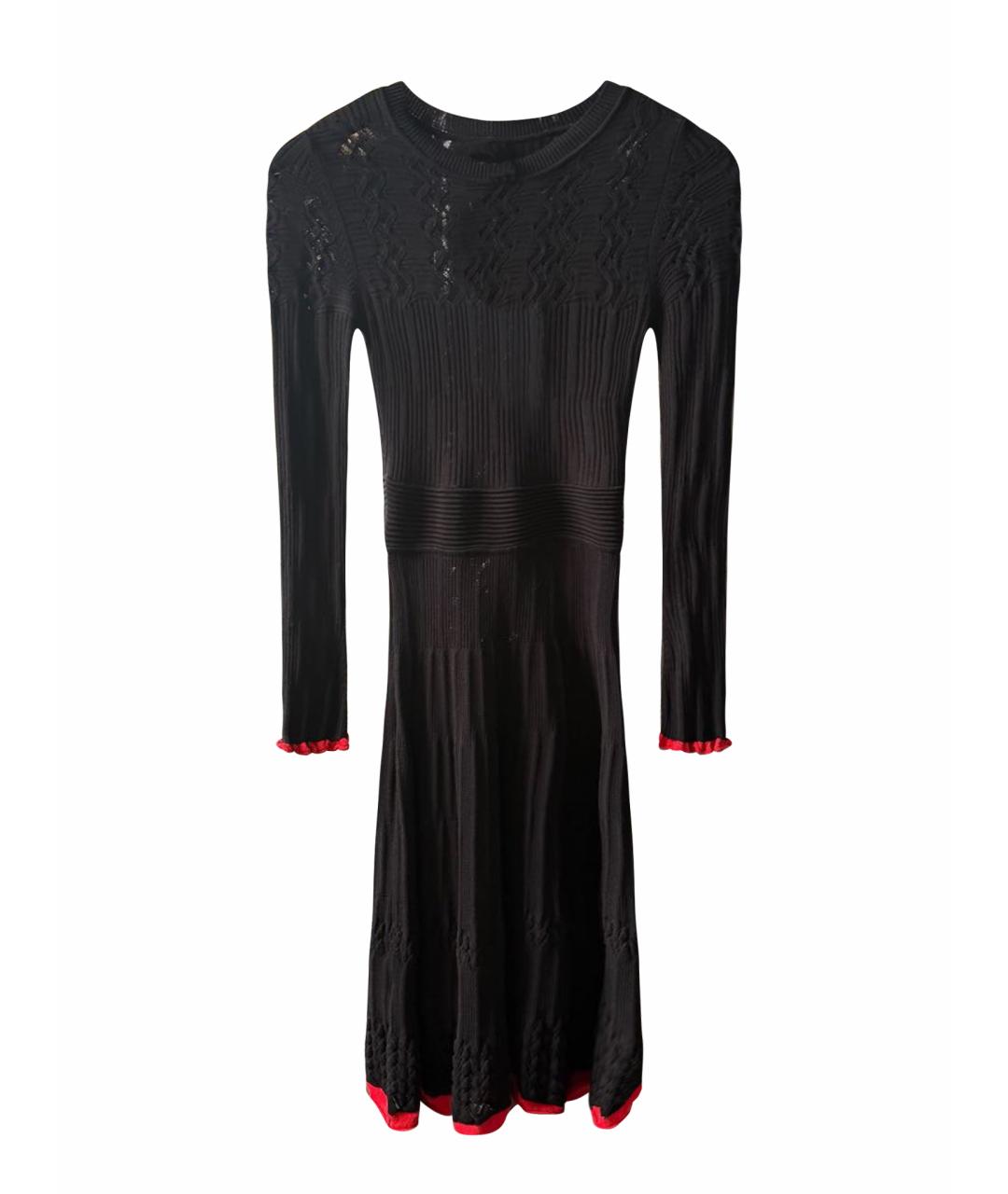 PINKO Черное вискозное повседневное платье, фото 1