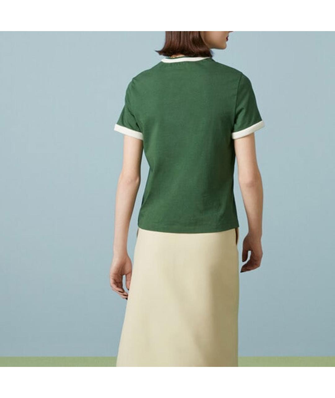 GUCCI Зеленая хлопковая футболка, фото 4