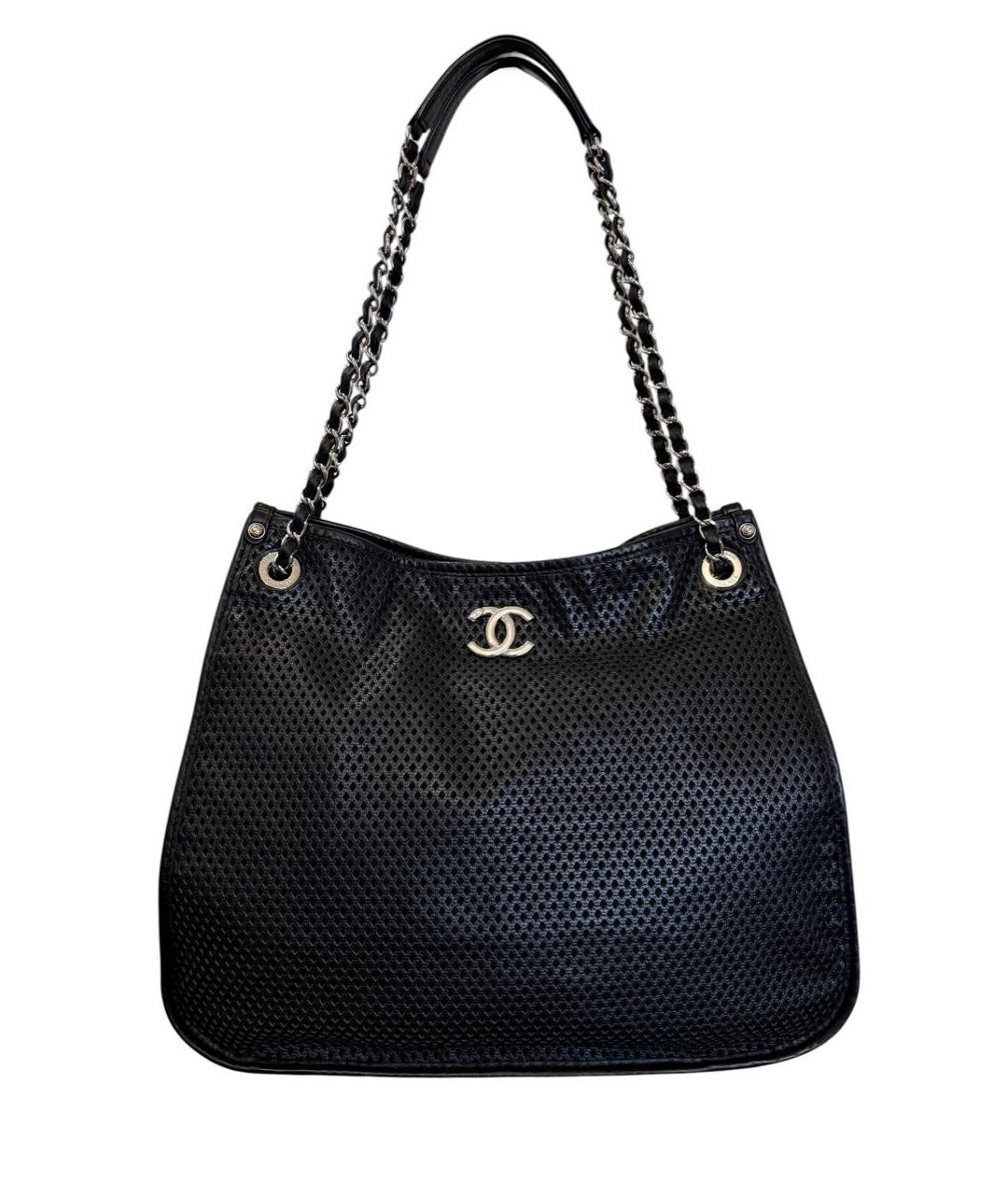 CHANEL Черная кожаная сумка тоут, фото 10