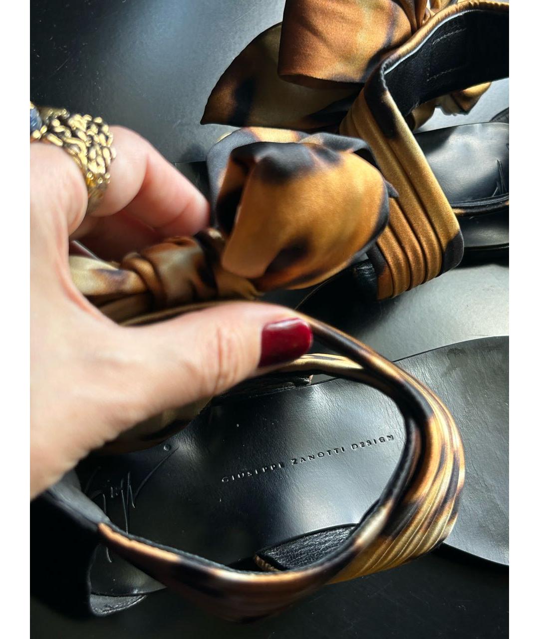 GIUSEPPE ZANOTTI DESIGN Черные кожаные сандалии, фото 4