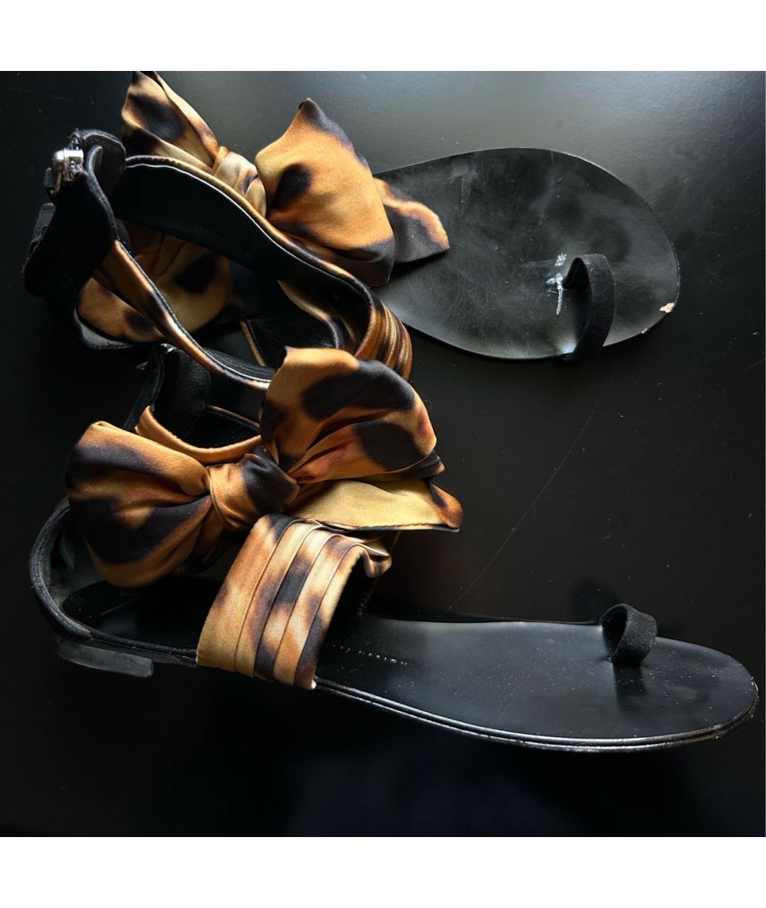 GIUSEPPE ZANOTTI DESIGN Черные кожаные сандалии, фото 9