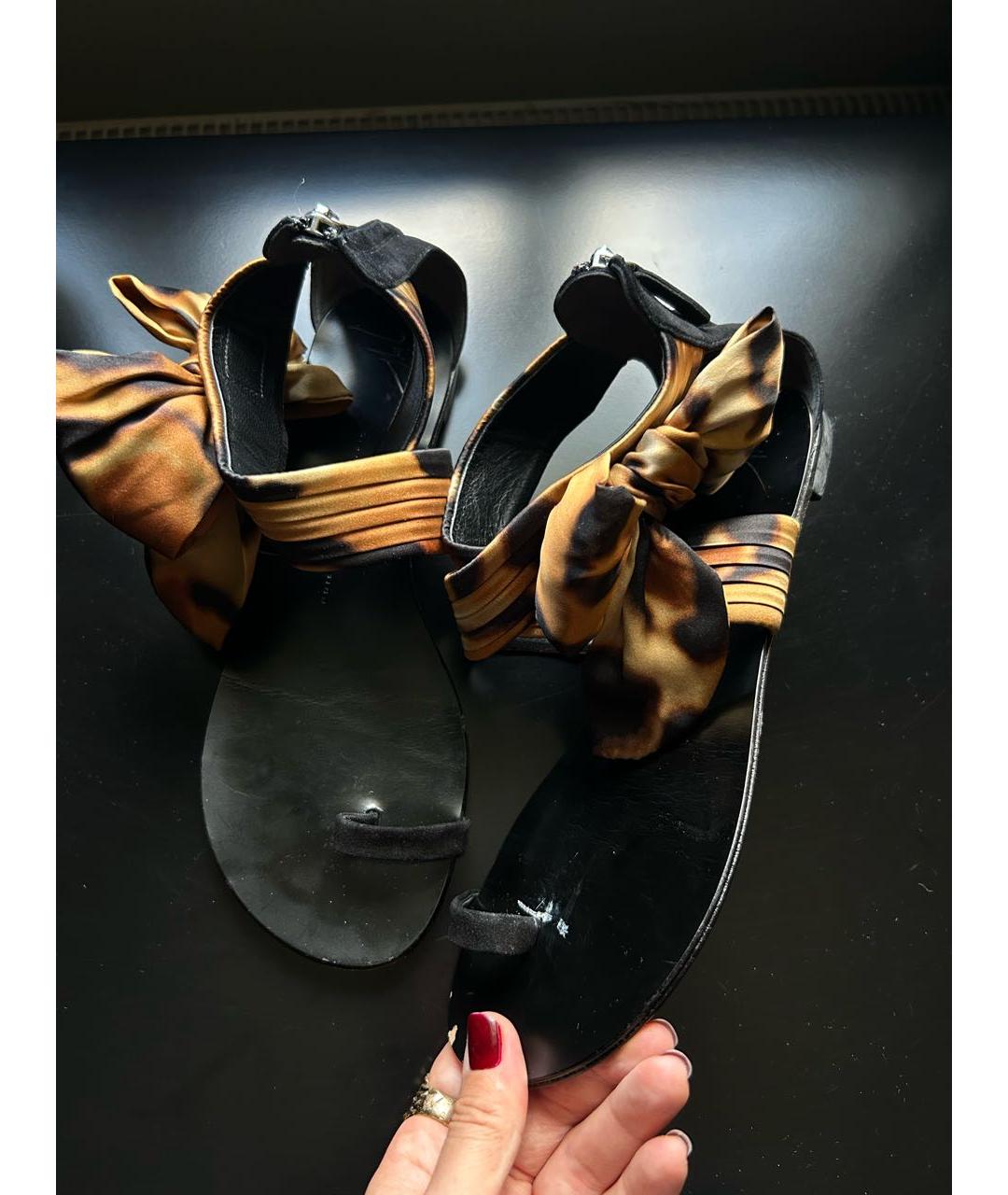GIUSEPPE ZANOTTI DESIGN Черные кожаные сандалии, фото 6