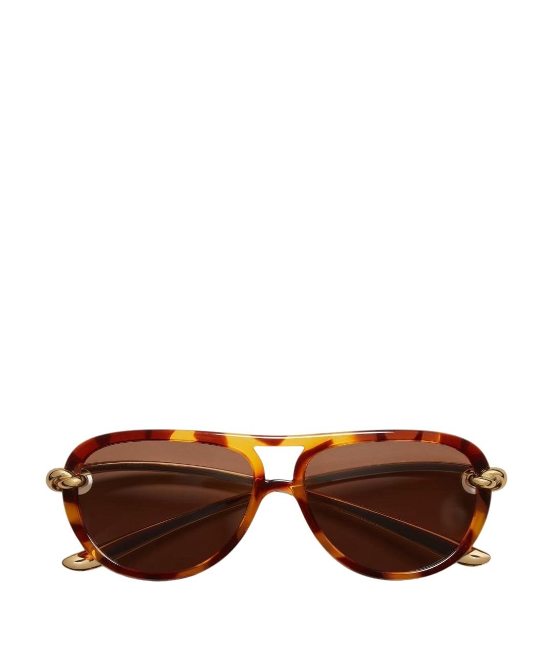 BOTTEGA VENETA Коричневые пластиковые солнцезащитные очки, фото 1