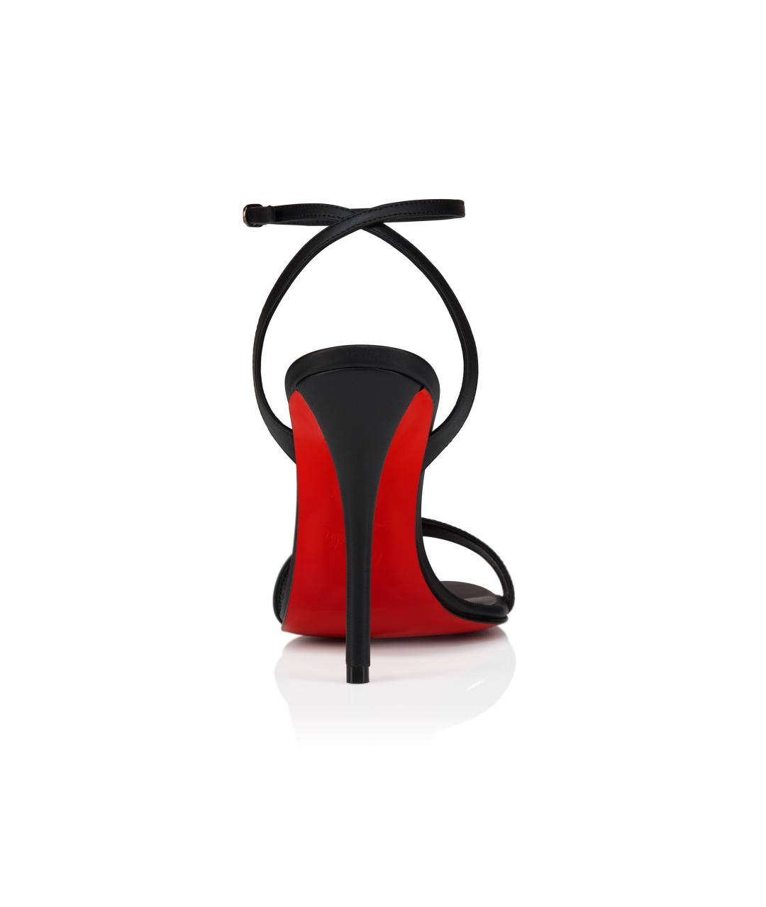 CHRISTIAN LOUBOUTIN Черные кожаные босоножки, фото 2