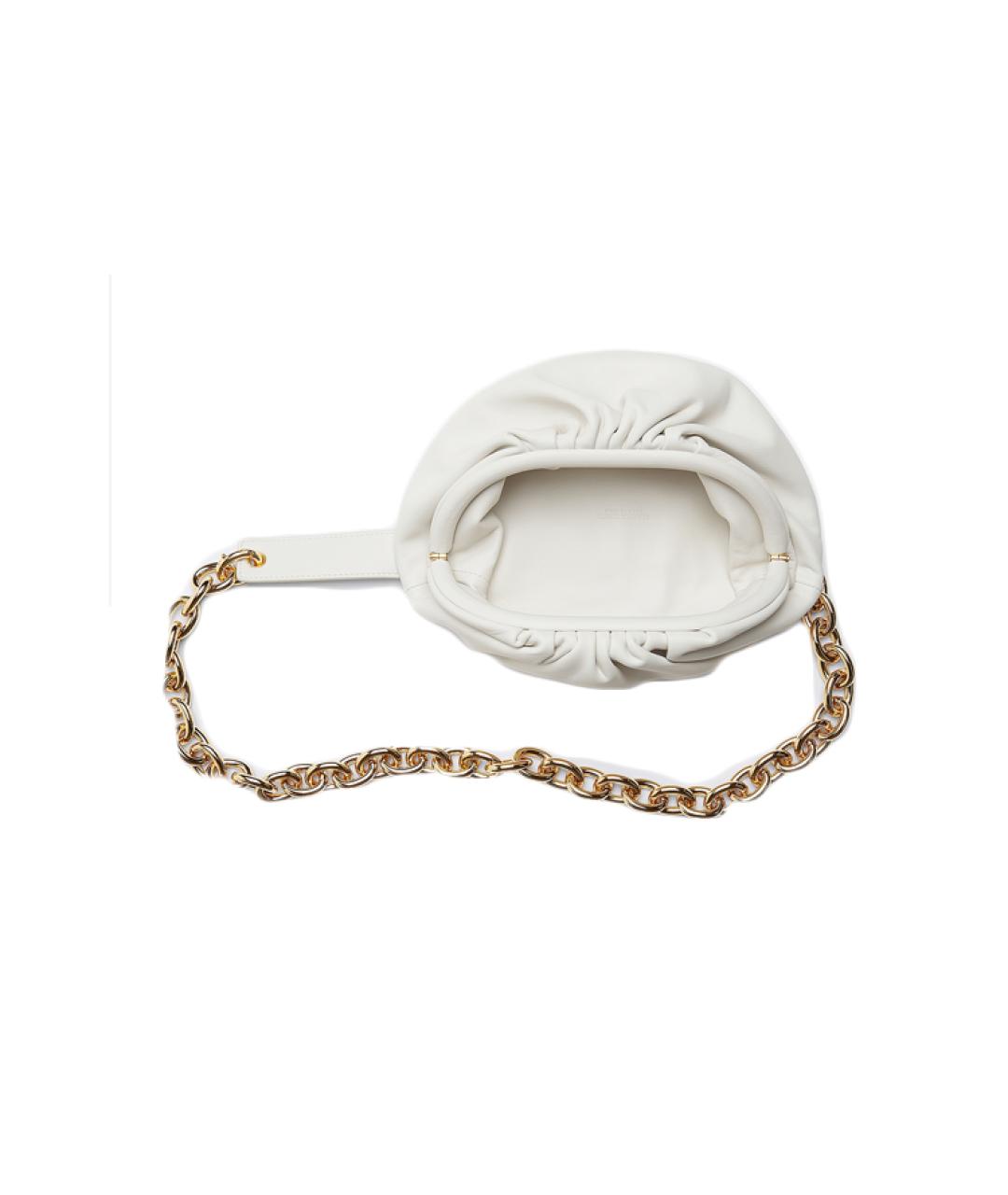 BOTTEGA VENETA Белая кожаная поясная сумка, фото 3