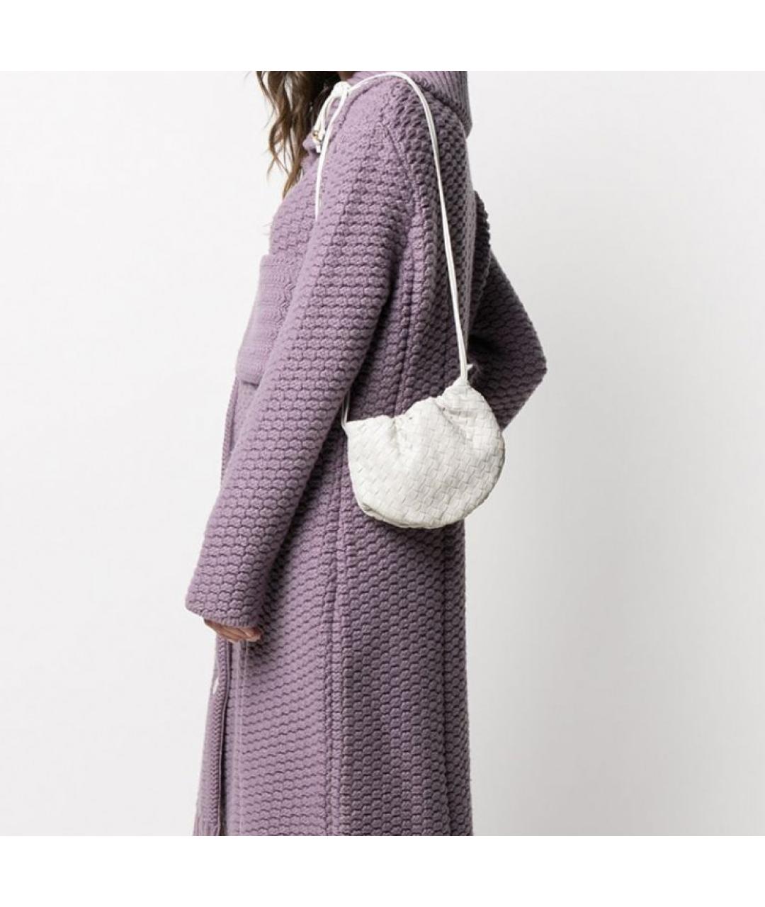 BOTTEGA VENETA Белая кожаная сумка через плечо, фото 5