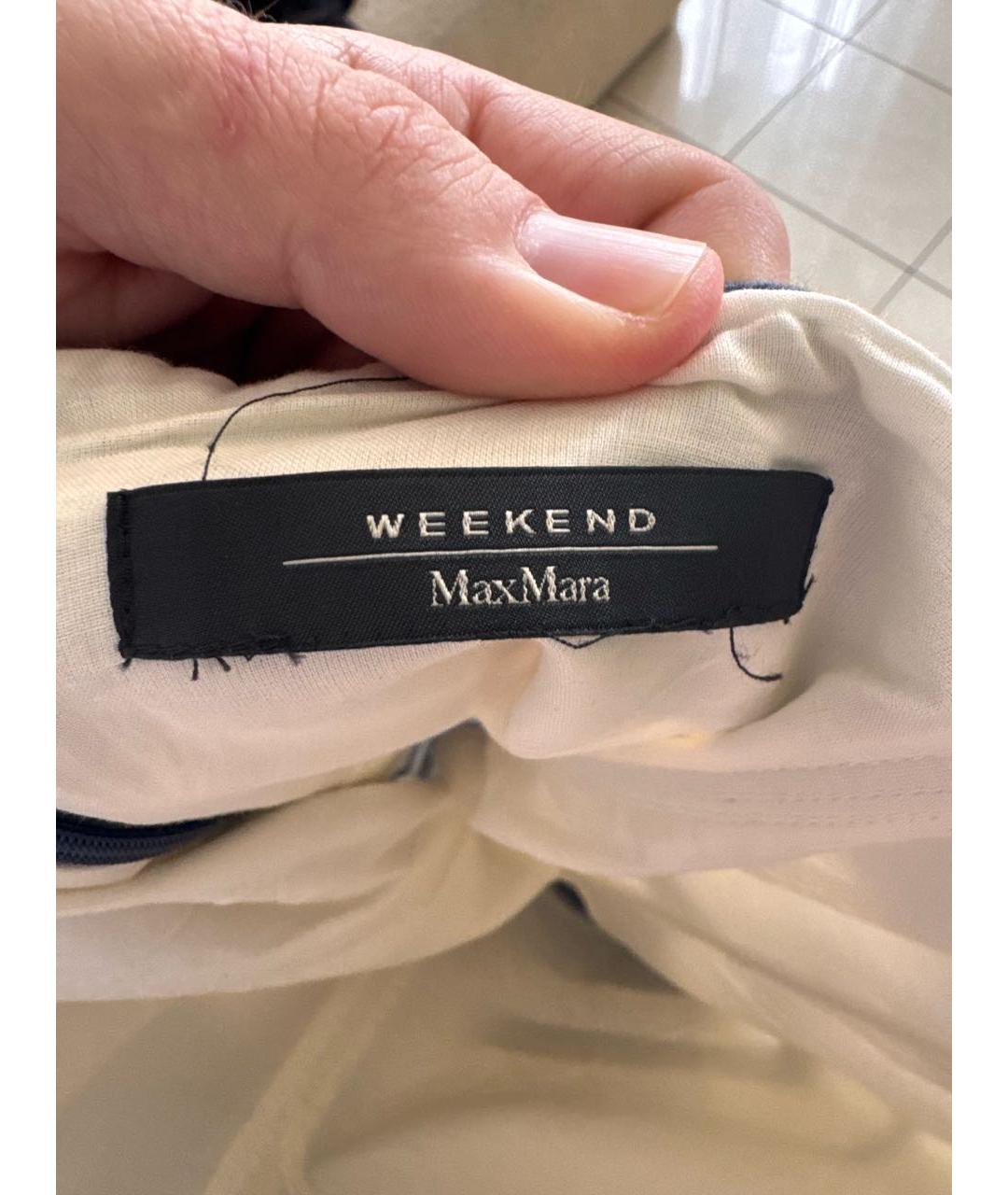 WEEKEND MAX MARA Мульти льняное коктейльное платье, фото 3