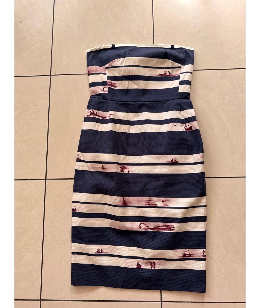 WEEKEND MAX MARA Мульти льняное коктейльное платье, фото 4