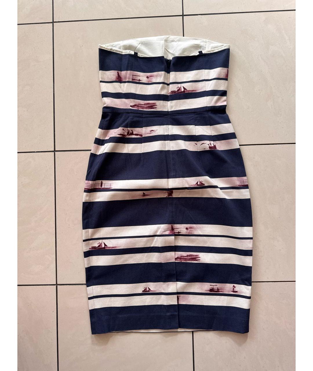 WEEKEND MAX MARA Мульти льняное коктейльное платье, фото 2